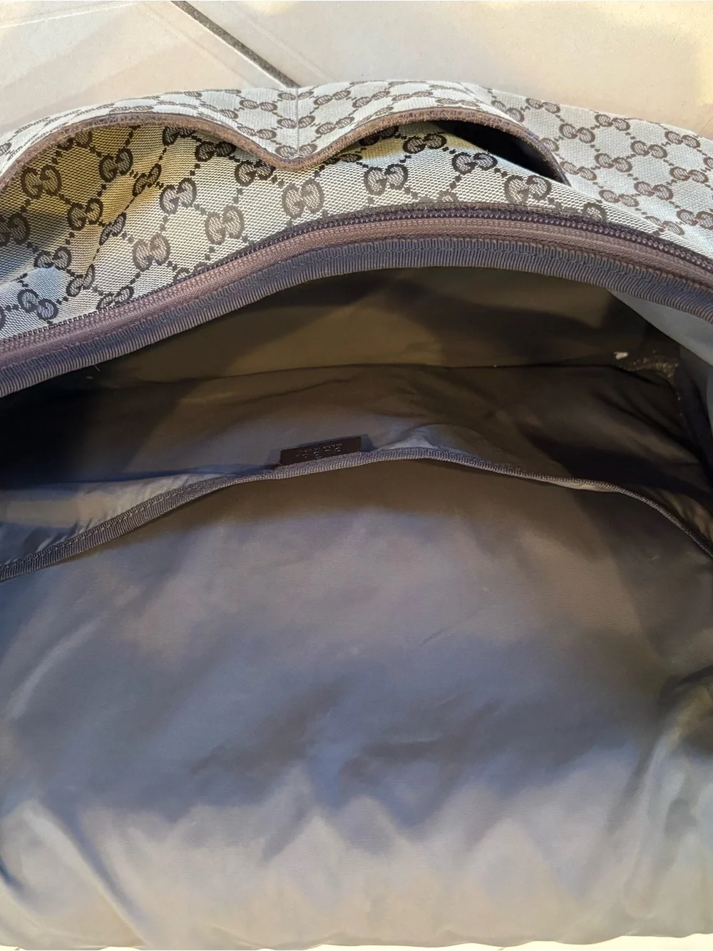 Gucci Beige & Brown GG Canvas Messenger Baby Bag
